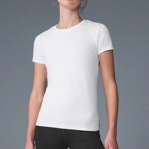 Alo Yoga Alosoft Finesse White Tee, Women's Small